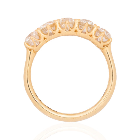 1.32ctw Old European Cut Diamond 5-Stone Band
