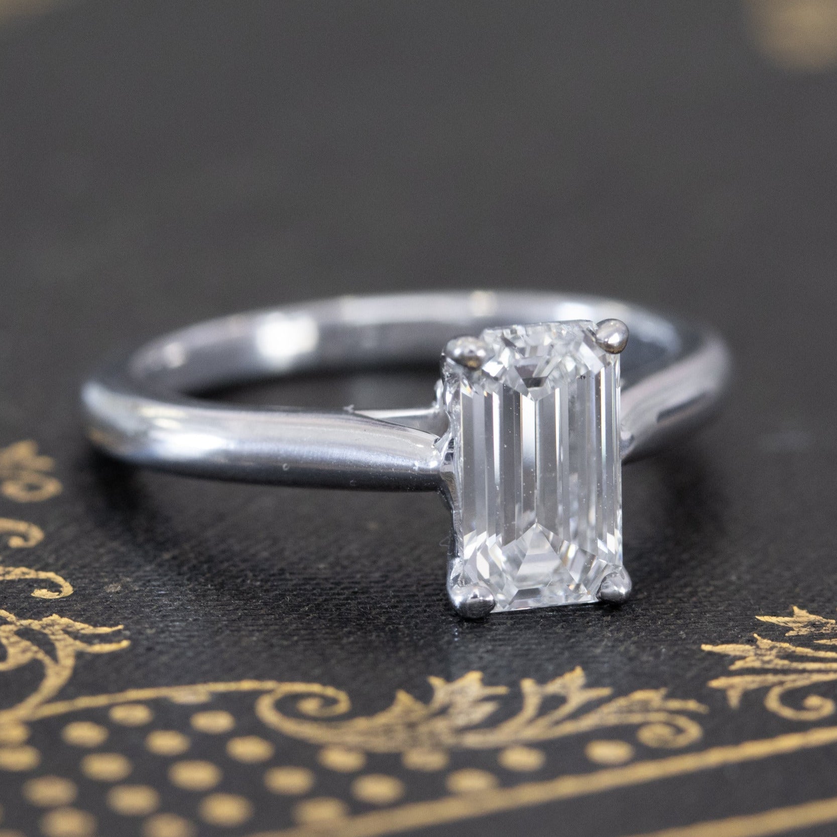 1.34ct Emerald Cut Diamond Solitaire by Cartier GIA D SI1