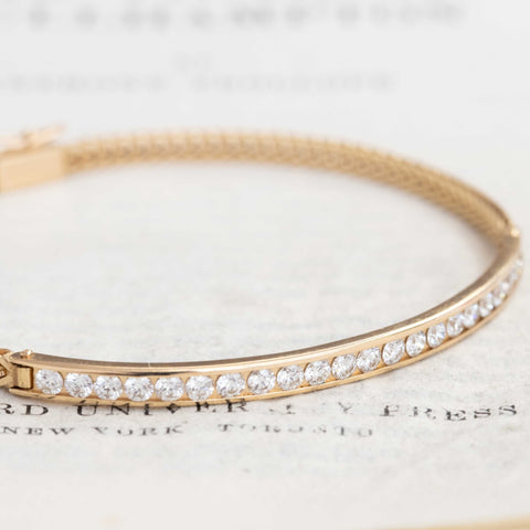 1.35ctw Vintage Round Brilliant Cut Diamond Bar Bracelet