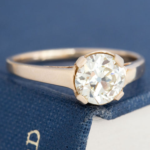 1.37ct Vintage Old European Cut Diamond Solitaire