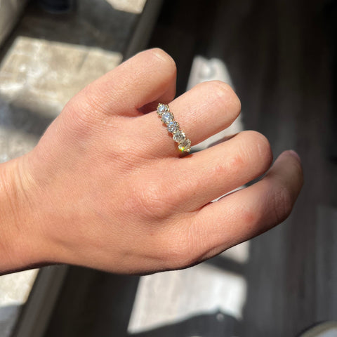 1.38ctw Old European Cut Diamond 5-Stone Band