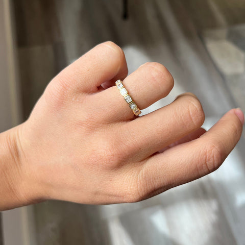 1.39ctw Radiant Cut Diamond Bezel Eternity Band