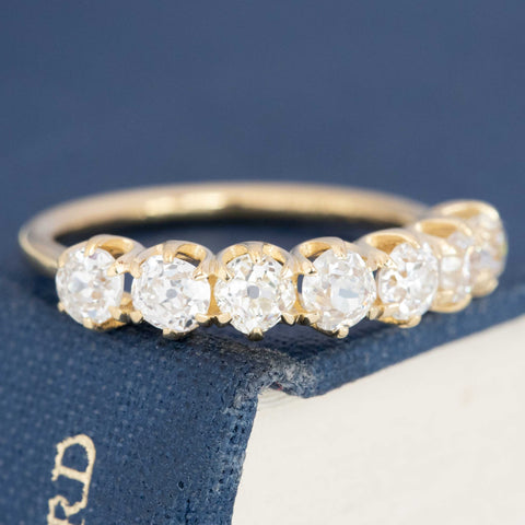 1.40ctw Old Mine Cut Diamond Half-Hoop Band