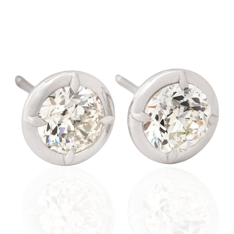 1.40ctw Old European Cut Diamond Stud Earrings