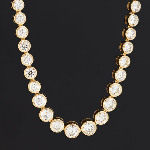 14.11ctw Old European Cut Diamond Graduated Tennis Necklace