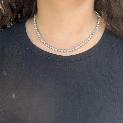 14.20ctw Old European Cut Diamond Tennis Necklace