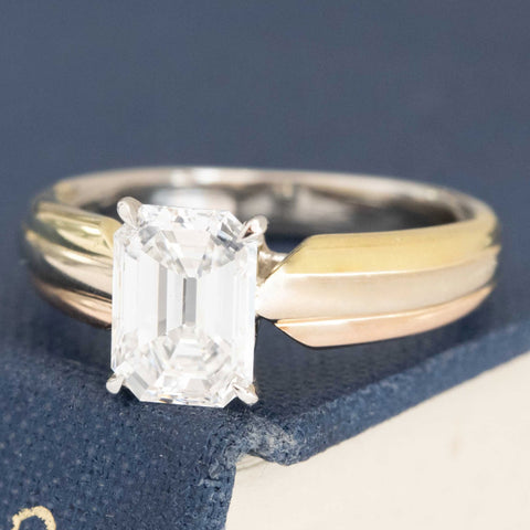 1.45ct Emerald Cut Diamond Wedding Set by Cartier