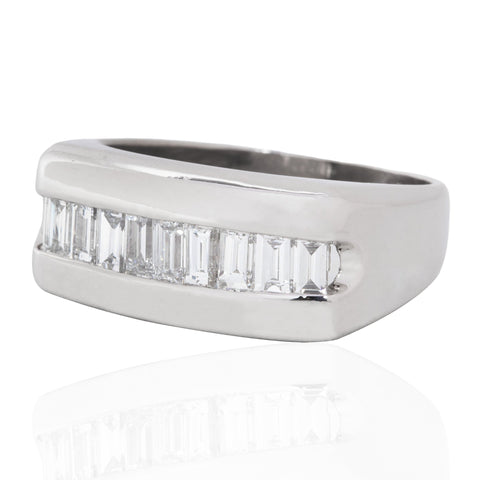 1.45ctw Vintage Baguette Cut Diamond Channel Band