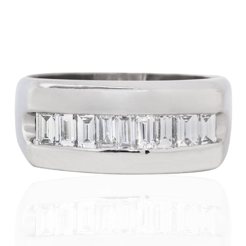 1.45ctw Vintage Baguette Cut Diamond Channel Band