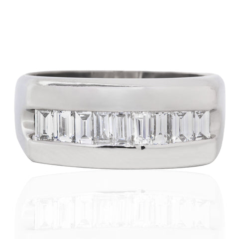 1.45ctw Vintage Baguette Cut Diamond Channel Band