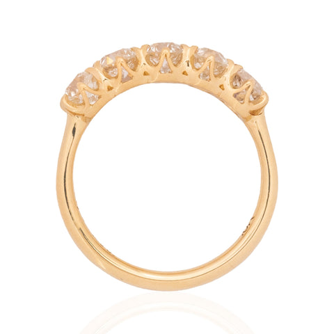 1.46ctw Old European Cut Diamond 5-Stone Band