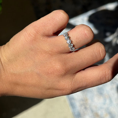 1.46ctw Old European Cut Diamond 5-Stone Band