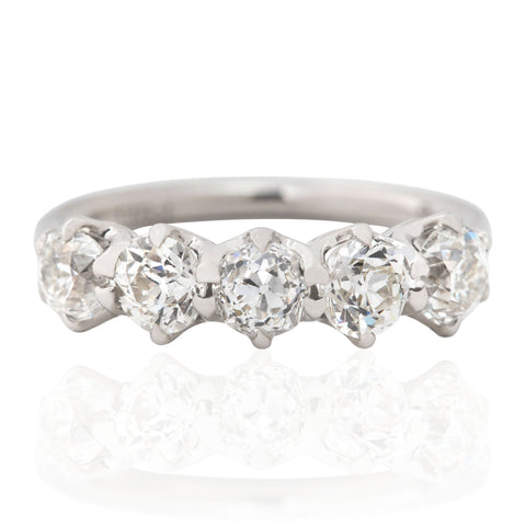 1.46ctw Old European Cut Diamond 5-Stone Band