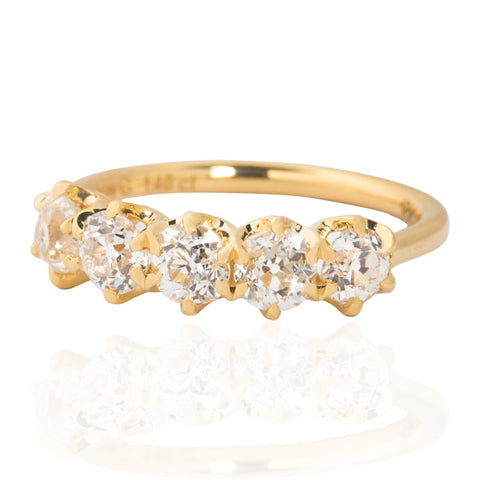 1.46ctw Old European Cut Diamond 5-Stone Band