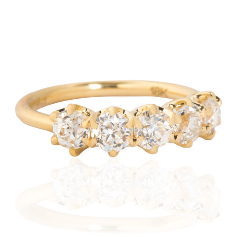 1.46ctw Old European Cut Diamond 5-Stone Band