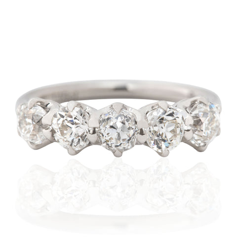 1.46ctw Old European Cut Diamond 5-Stone Band