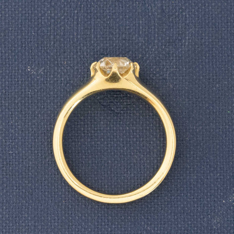 1.50ct GIA J VS2 old European cut diamond belcher style collet solitaire, 18K yellow gold – alternate view 5