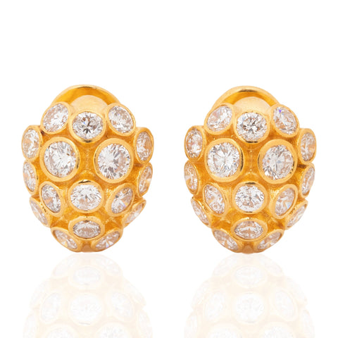 1.50ctw Round Brilliant Cut Diamond Cluster Earrings, by Gurhan