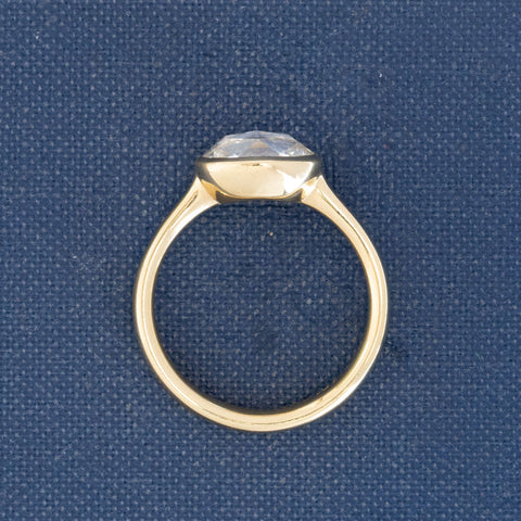 1.51ct Oval Rose Cut Diamond Solitaire, GIA H VS1