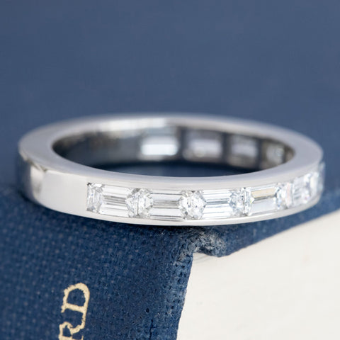 1.53ctw Emerald Cut Diamond Half-Eternity Band
