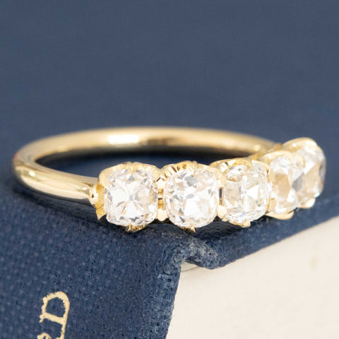 1.53ctw Old Mine Cut Diamond 5-Stone Band