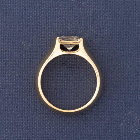 1.58ct French/Carre Cut Diamond Half Bezel Solitaire GIA