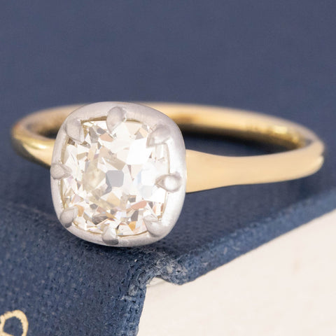 1.52ct Old Mine Cut Diamond Collet Solitaire