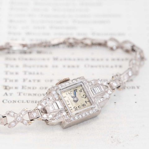 1.58ctw Art Deco Diamond Ladies Watch, by Hamilton
