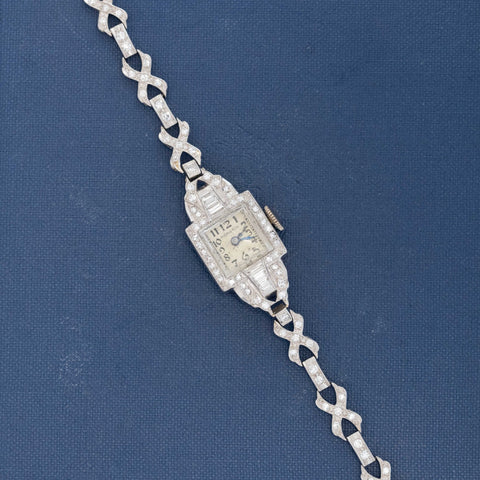 1.58ctw Art Deco Diamond Ladies Watch, by Hamilton