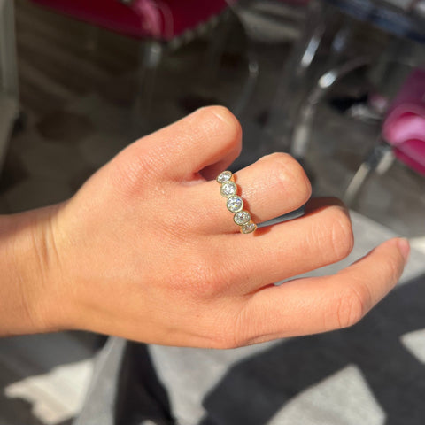 1.58ctw Old European Cut Diamond 5-Stone Bezel Band