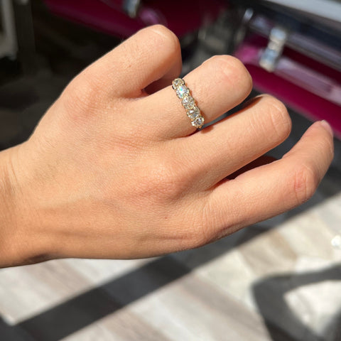 1.58ctw Old Mine Cut Diamond 5-Stone Band