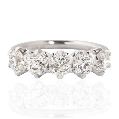 1.58ctw Old European Cut Diamond 5-Stone Band