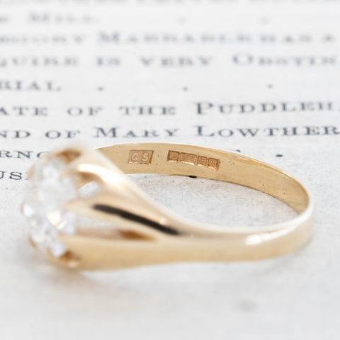 1.60ct antique English old European cut diamond belcher solitaire ring, 9K yellow gold – alternate view 5