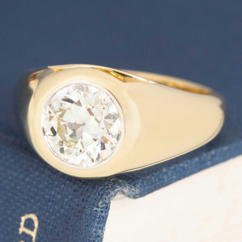 1.60ct Old European Cut Diamond Bezel Solitaire
