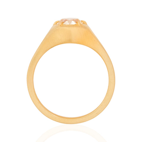 1.60ct Yellow Oval Cut Diamond Collet Solitaire, GIA