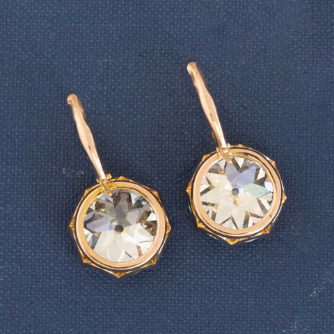 16.11ctw Old European Cut Diamond Dormeuse Earrings