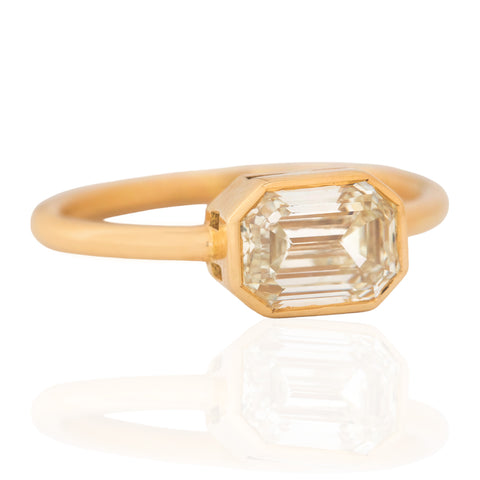 1.60ct Emerald Cut Diamond Bezel Solitaire, GIA
