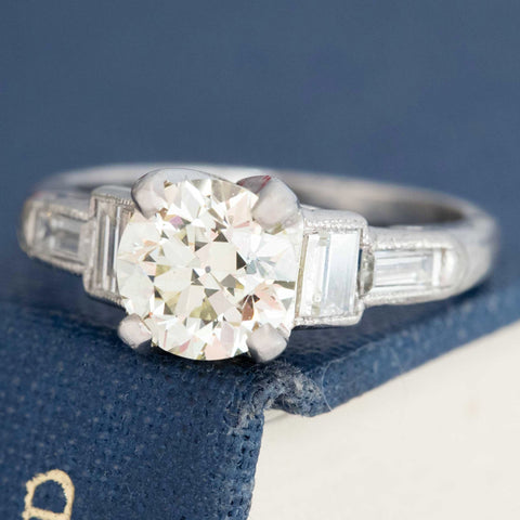 1.65ctw Art Deco Old European Cut Diamond Ring