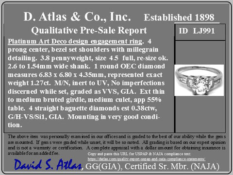 1.65ctw Art Deco Old European Cut Diamond Ring