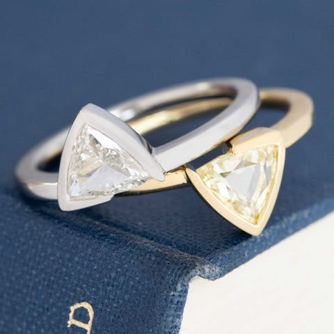 1.65ctw Triangle Cut Diamond Puzzle Ring