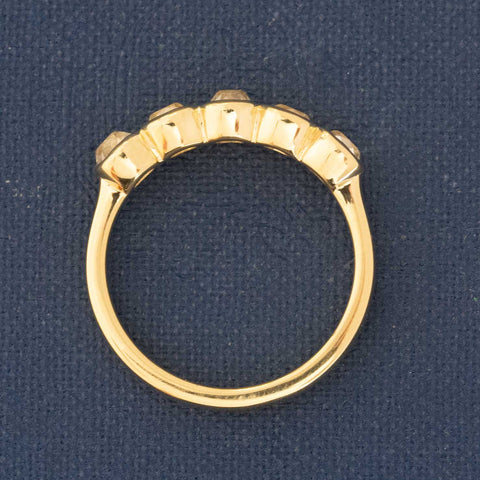 1.68ctw Old Mine Cut Diamond 5-Stone Bezel Band