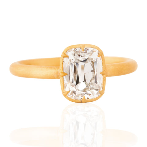 1.70ct Cushion Cut Diamond Collet Solitaire, GIA