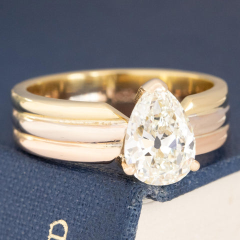 1.70ct Pear Cut Diamond Tritone Solitaire GIA