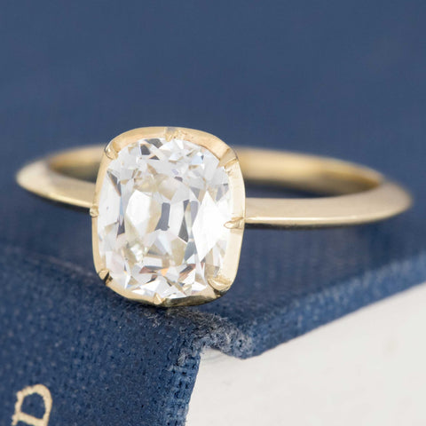 1.71ct Old Mine Cut Diamond Collet Solitaire, GIA