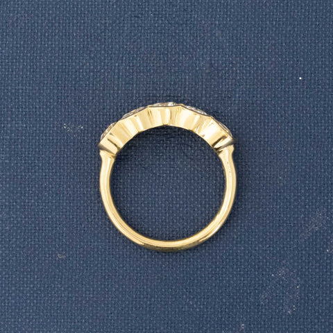 1.71ctw Old European Cut Diamond 5-Stone Half-Bezel Band