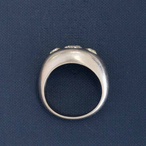 1.72ctw vintage old European cut diamond flush set trilogy ring, platinum – alternate view 6