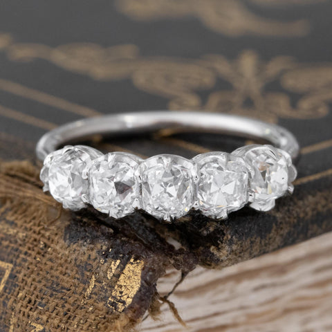 1.75ctw Old Mine Cut Diamond 5-Stone Band