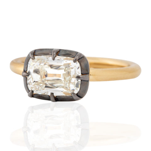 1.80ct Elongated Cushion Cut Diamond Collet Solitaire, GIA