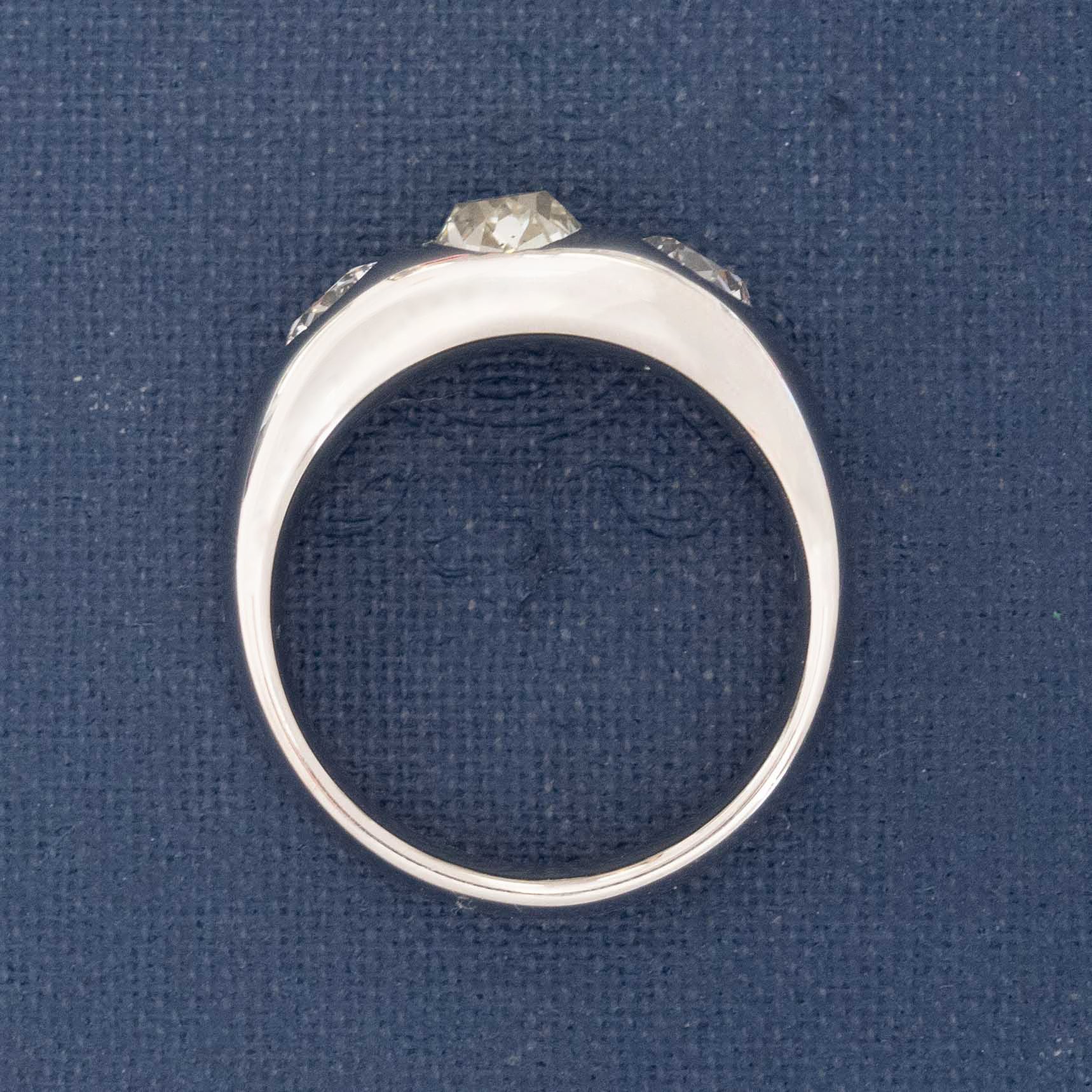Jewels by Grace Old Mine & Old European cut diamonds in three-stone setting