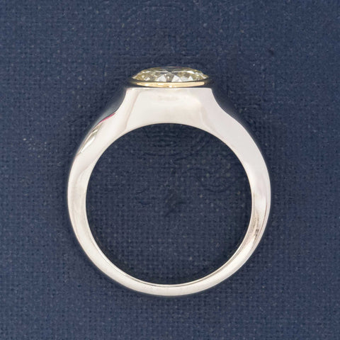 1.83ct Old European Cut Diamond Bezel Ring, GIA Q-R VS1